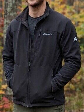 Eddie Bauer Men's Black Full-Zip Softshell Jacket